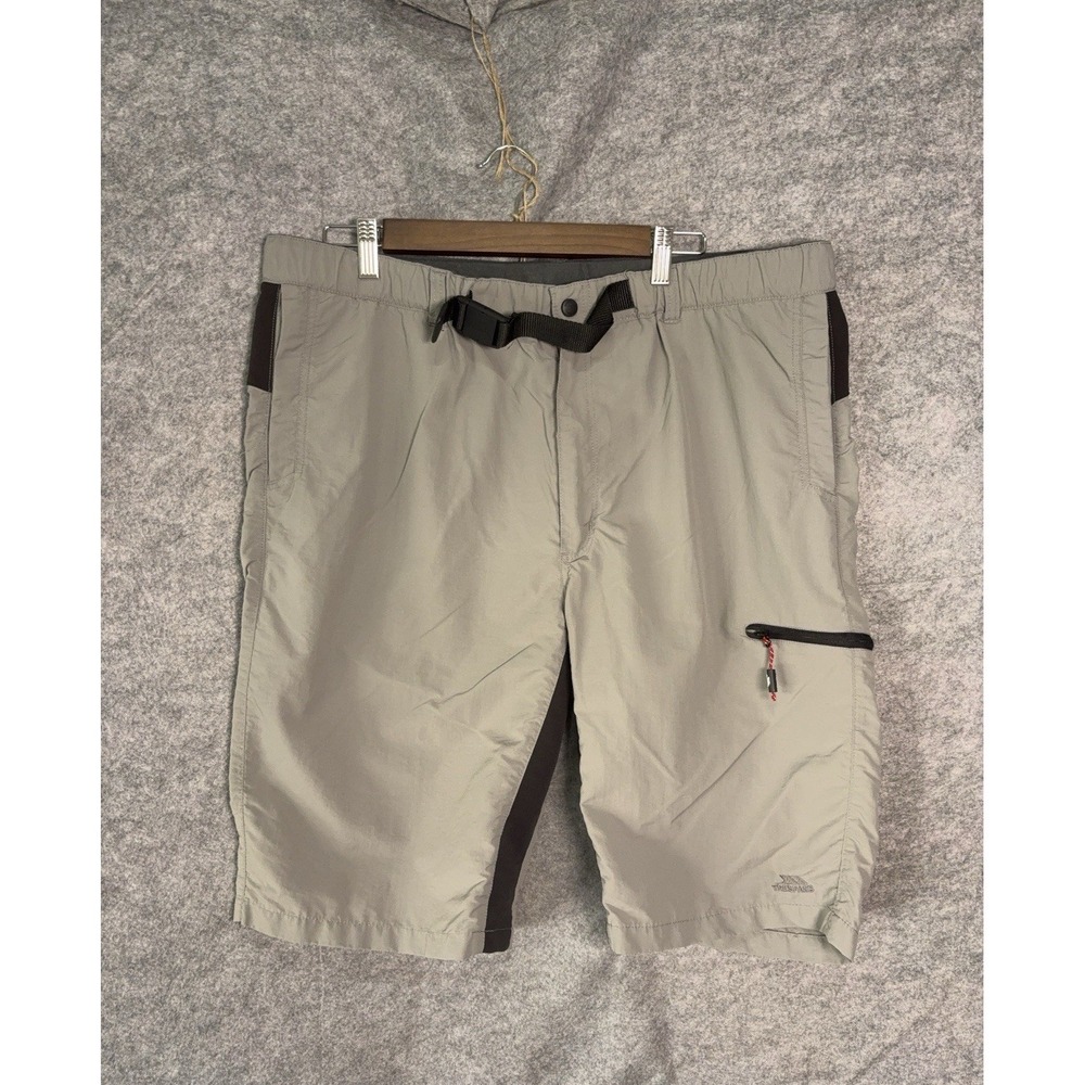 Trespass Performance Shorts Mens XL Gray Lightweight Stretch Integrated Belt
